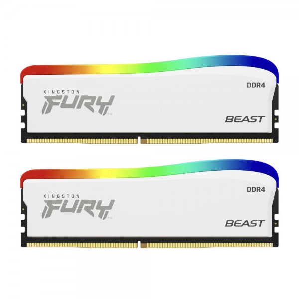 Памет Kingston FURY Beast White RGB 32GB(2x16GB) DDR4 PC4-28800 3600MHz CL18 KF436C18BWAK2/32